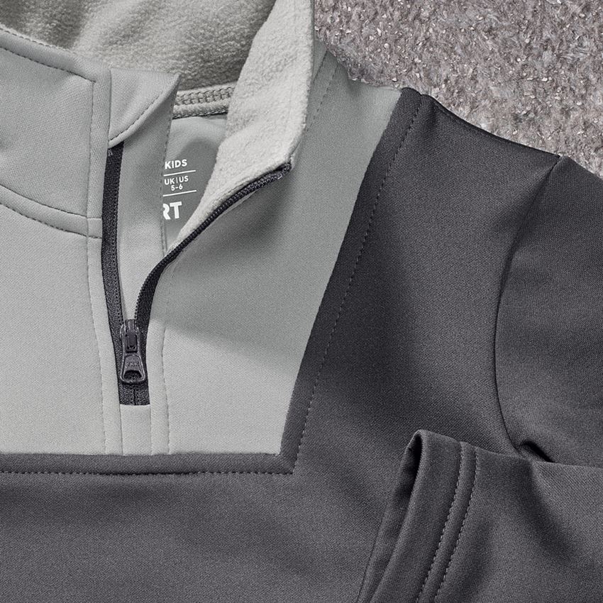 Shirts, Pullover & more: Funct.Troyer thermo stretch e.s.concrete child. + anthracite/pearlgrey 2