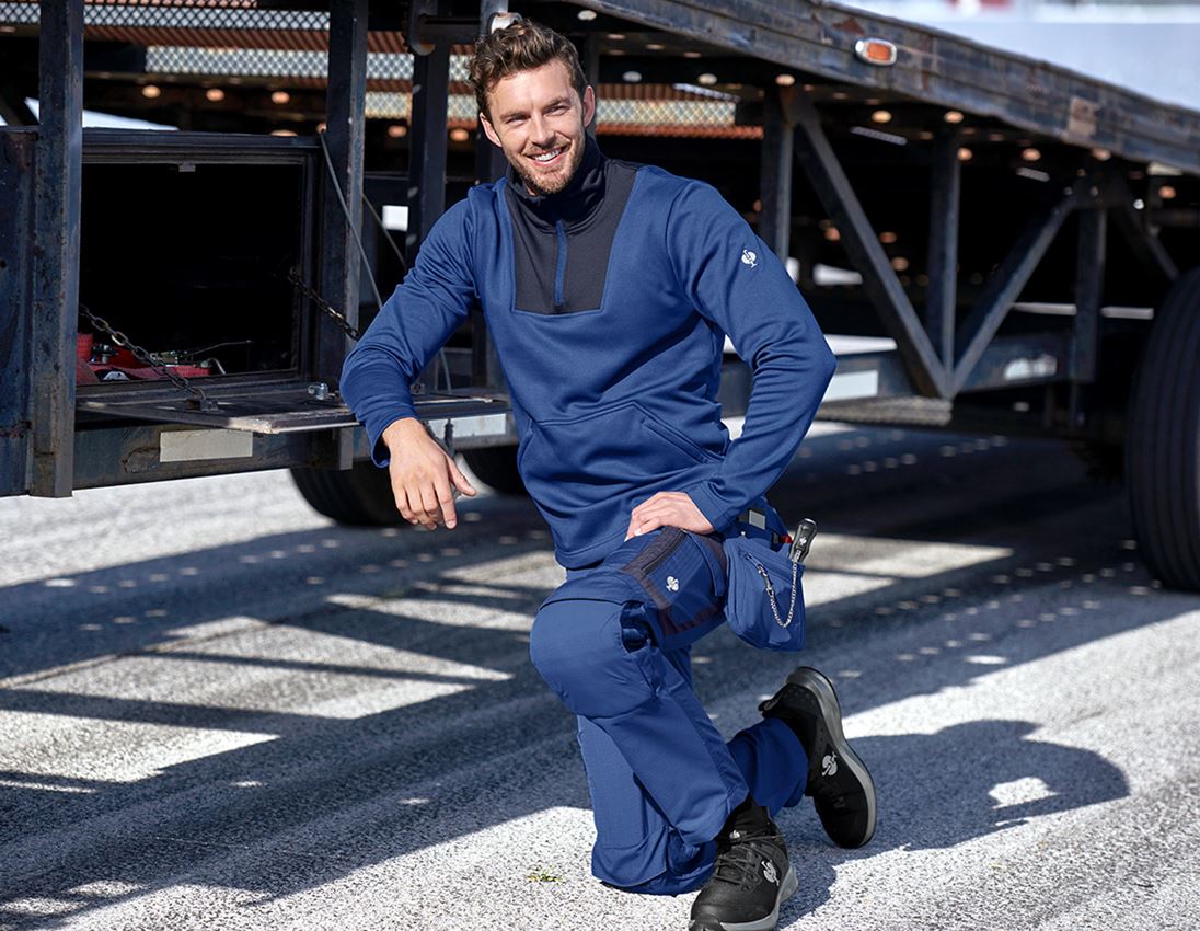 Shirts, Pullover & more: Functional-troyer thermo stretch e.s.concrete + alkaliblue/deepblue 1