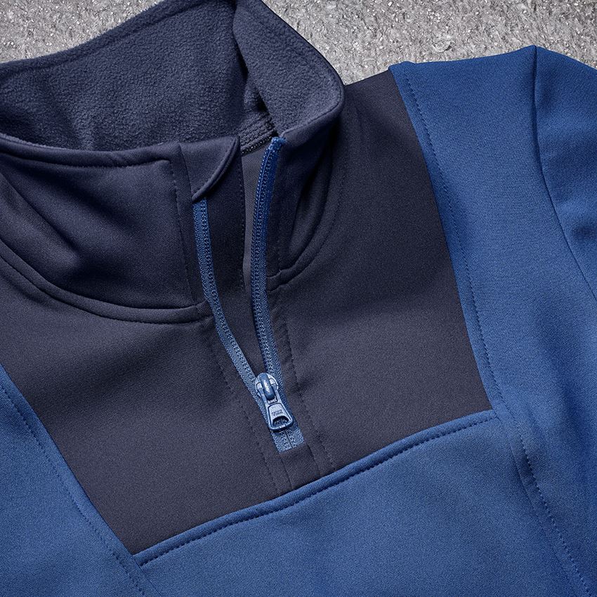 Shirts, Pullover & more: Funct.Troyer thermo stretch e.s.concrete, ladies‘ + alkaliblue/deepblue 2