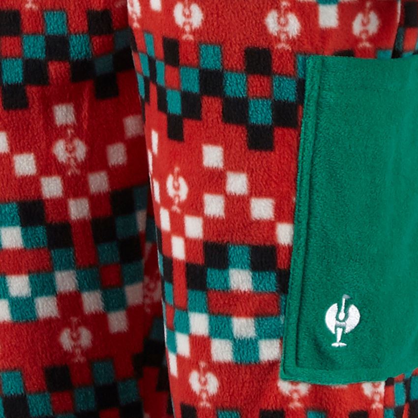 Accessoires: e.s. Combi. en laine polaire Homewear Pixel,femmes + rouge pixel 2