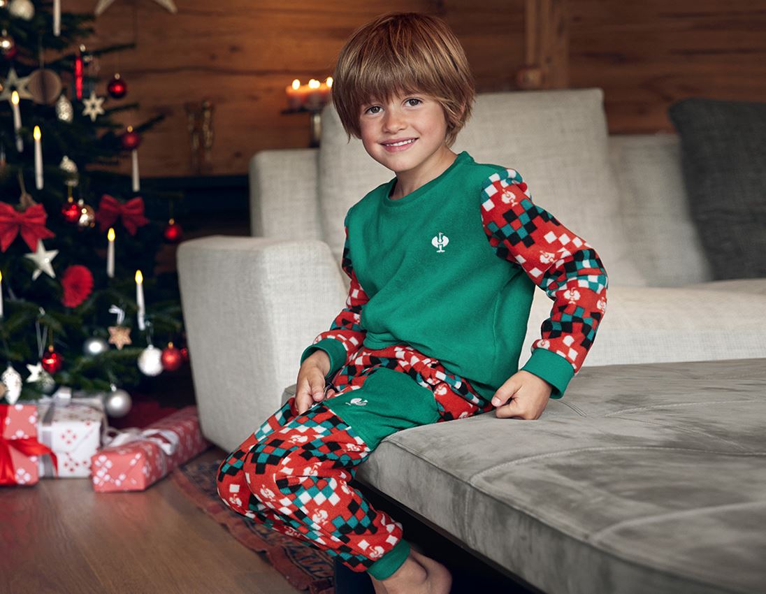Accessories: e.s. Homewear Fleece Suit Pixel, children's + pixelred