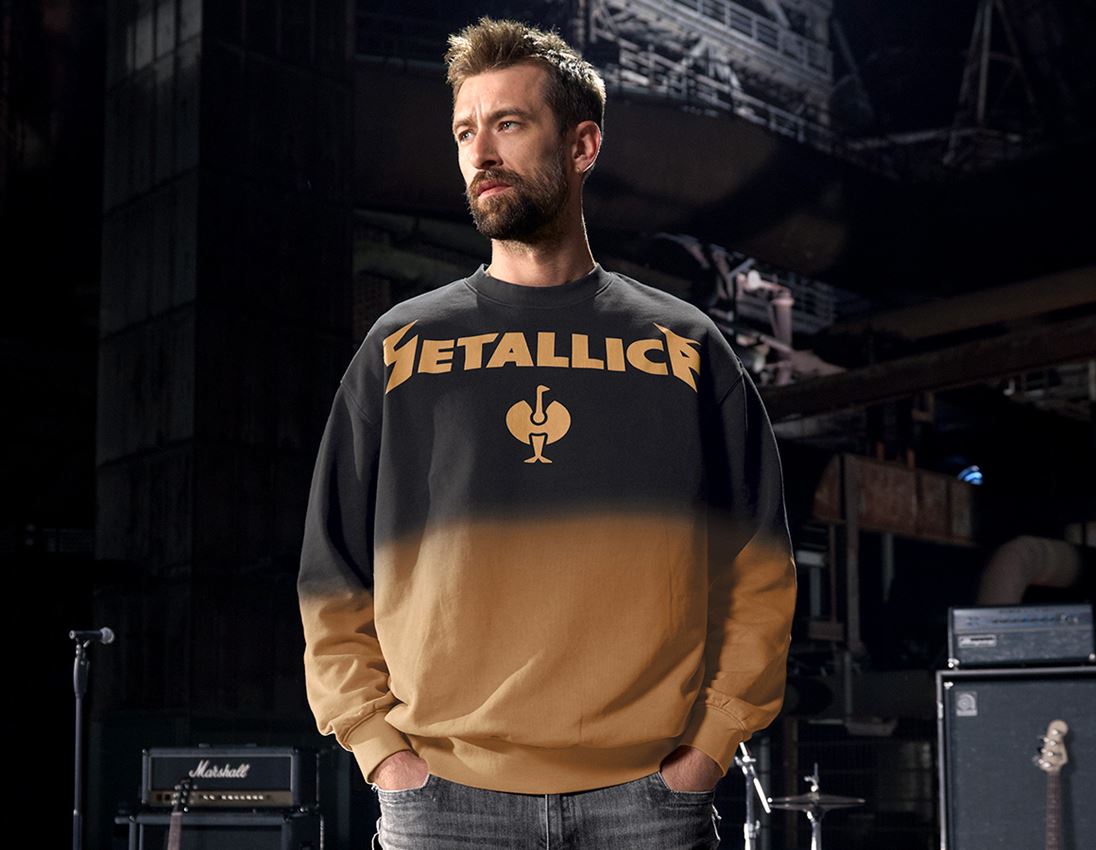 Shirts & Co.: Metallica cotton sweatshirt + schwarz/rost