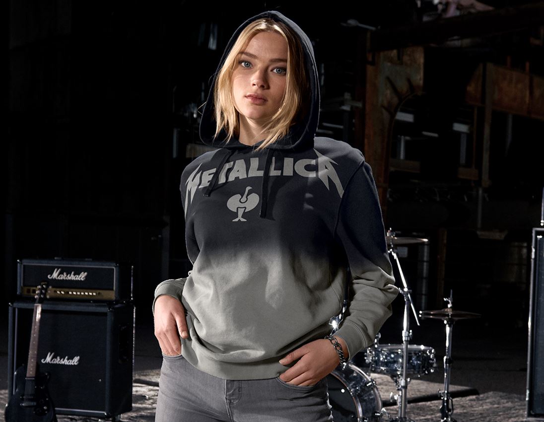 Kollaborationen: Metallica cotton hoodie, ladies + schwarz/granit