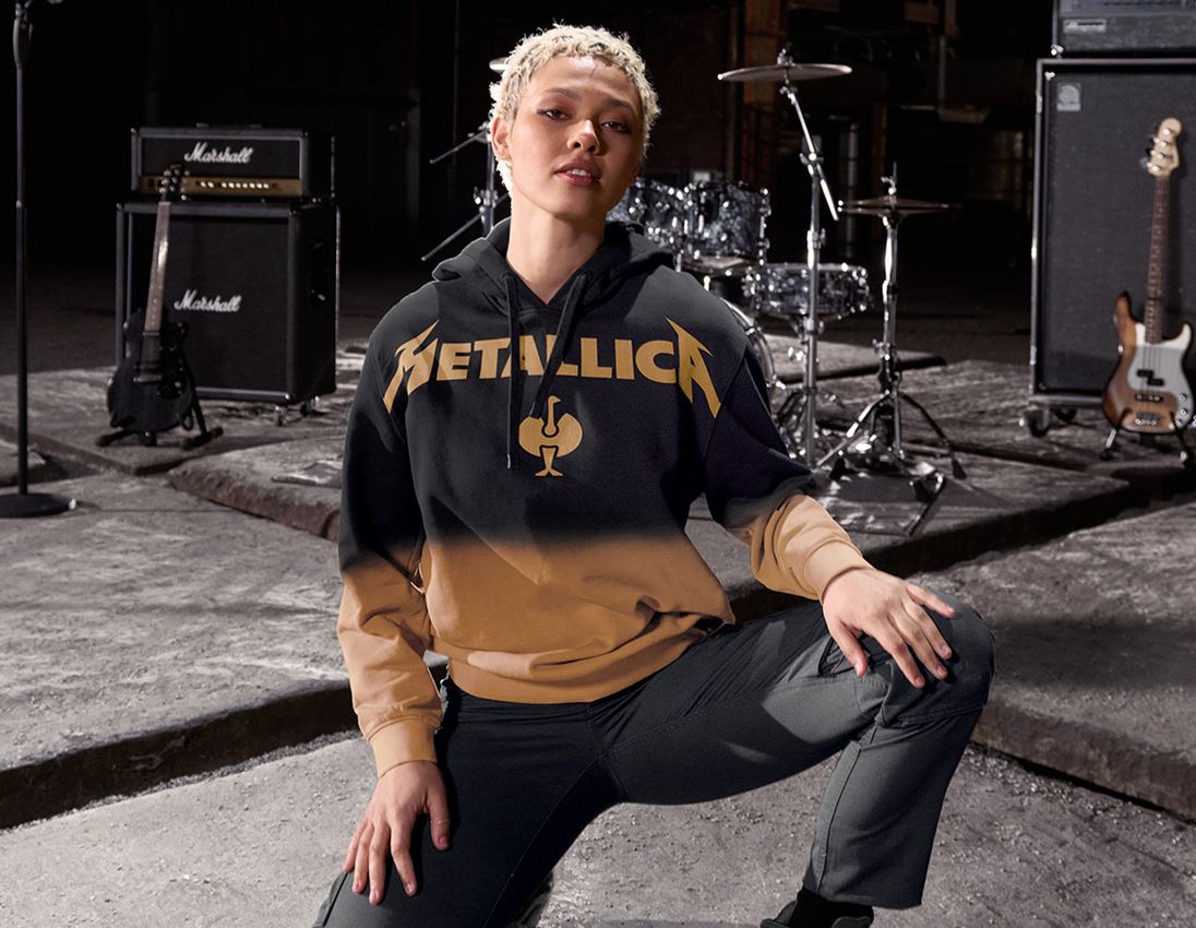 Shirts & Co.: Metallica cotton hoodie, ladies + schwarz/rost