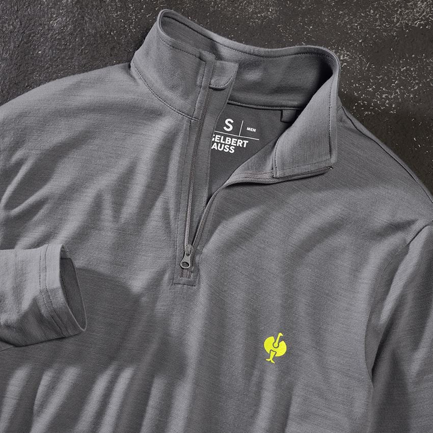 Shirts, Pullover & more: Troyer Merino e.s.trail + basaltgrey/acid yellow 2