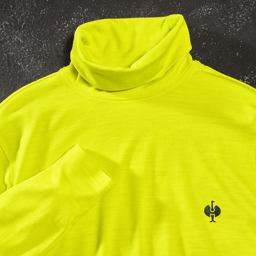 Shirts, Pullover & more: Turtle neck shirt Merino e.s.trail + acid yellow/black 2