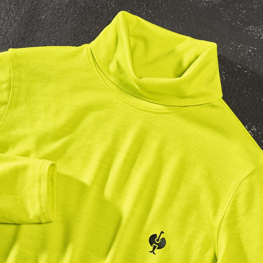 Shirts, Pullover & more: Turtle neck shirt Merino e.s.trail, ladies' + acid yellow/black 2