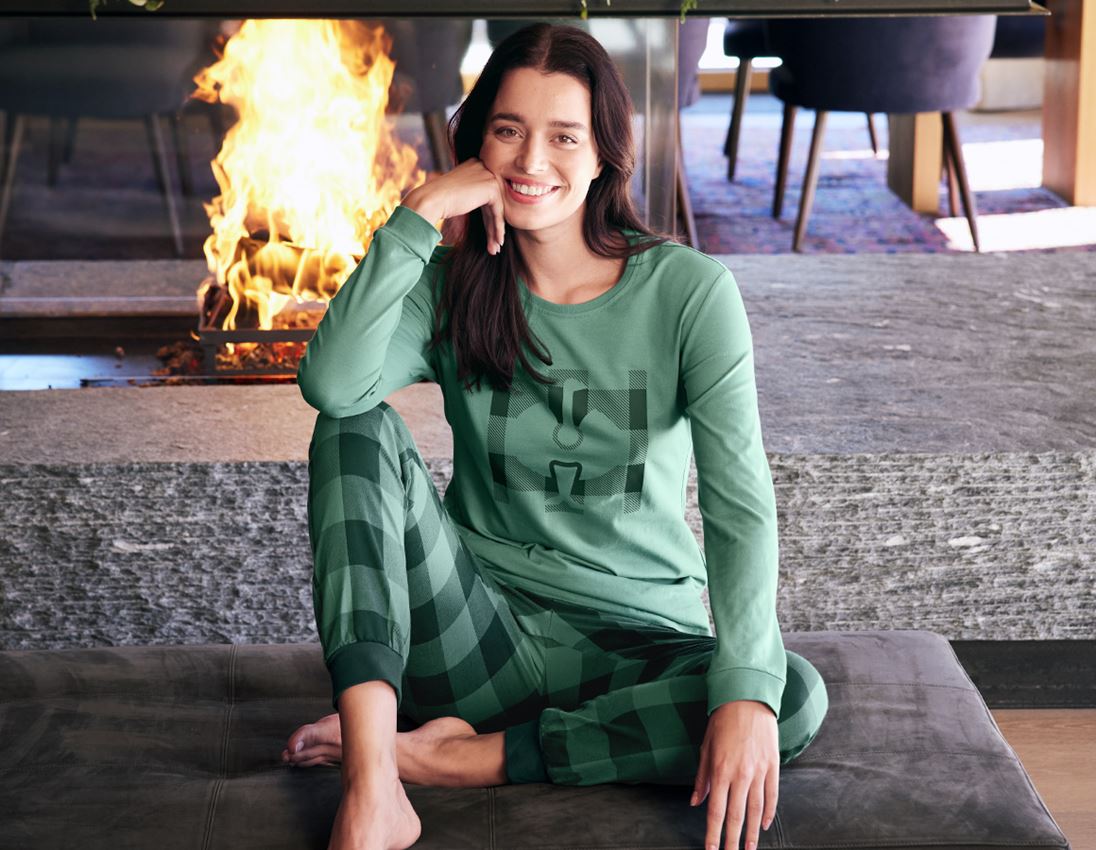 Accessories: e.s. Pyjama Longsleeve, ladies' + pastel green