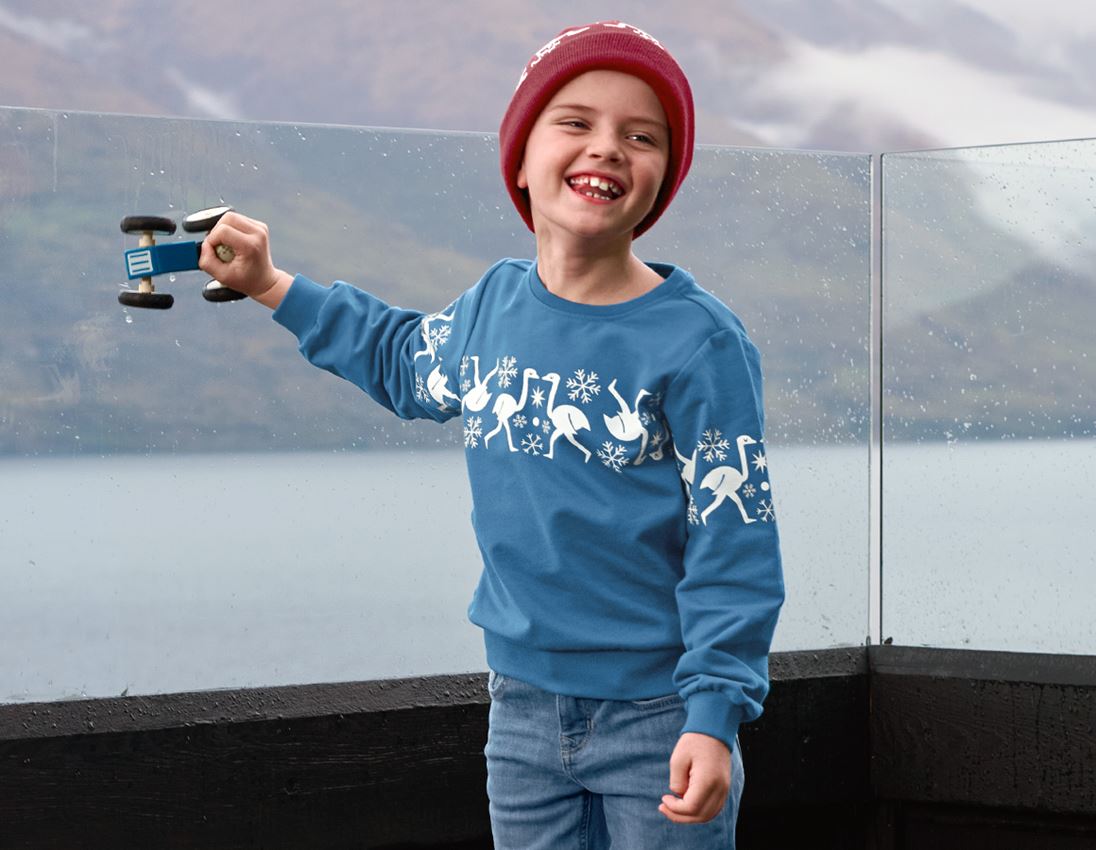 For the little ones: e.s. Norwegian sweatshirt, children's + balticblue