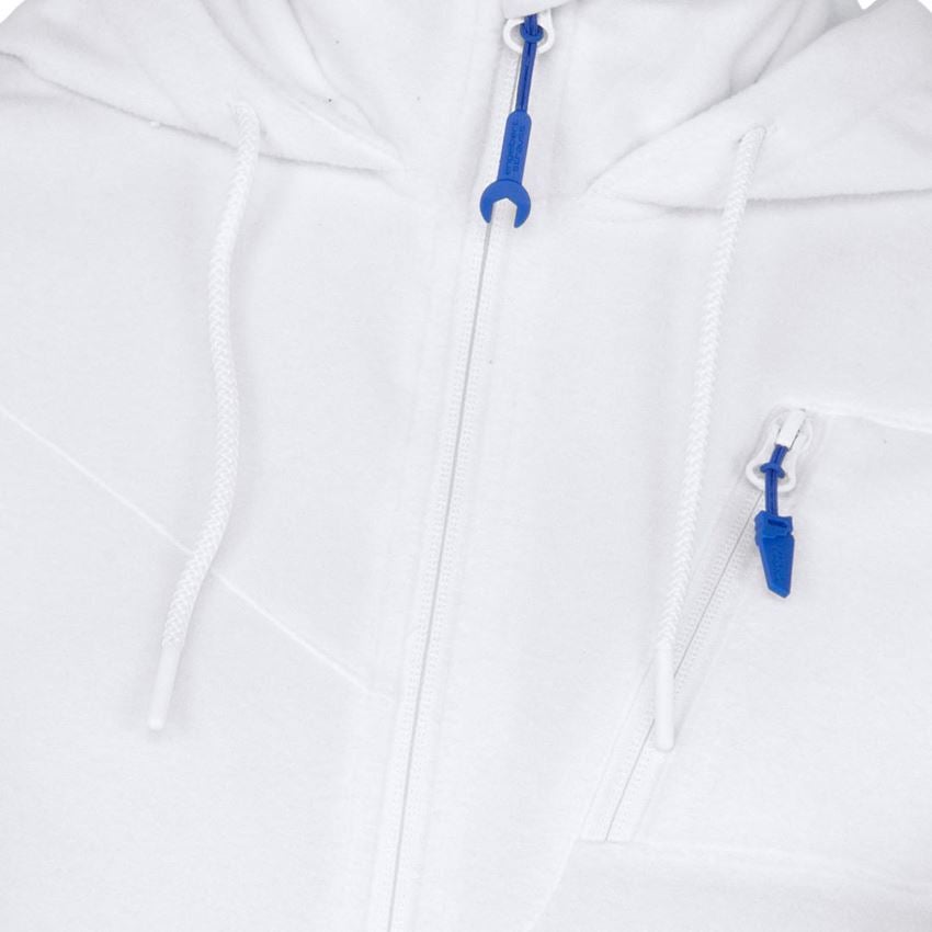 Work Jackets: Hooded fleece jacket e.s.motion 2020, ladies' + white 2
