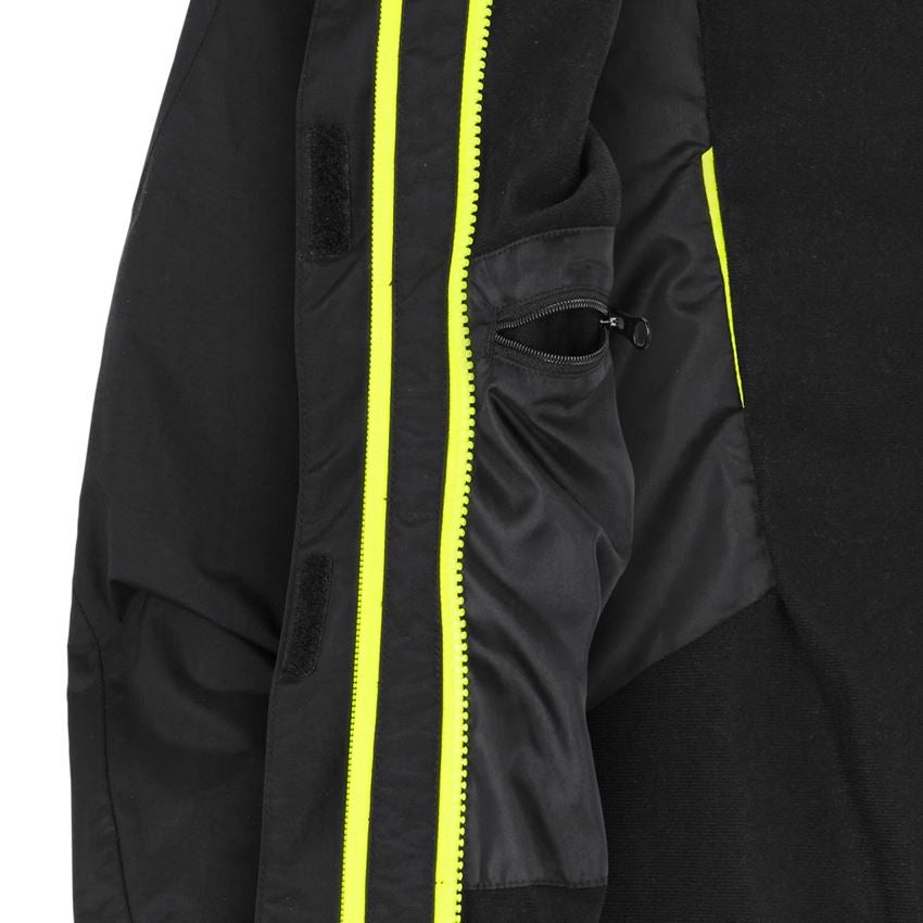 Work Jackets: 3 in 1 functional jacket e.s.motion 2020, ladies' + black/high-vis yellow/high-vis orange 2