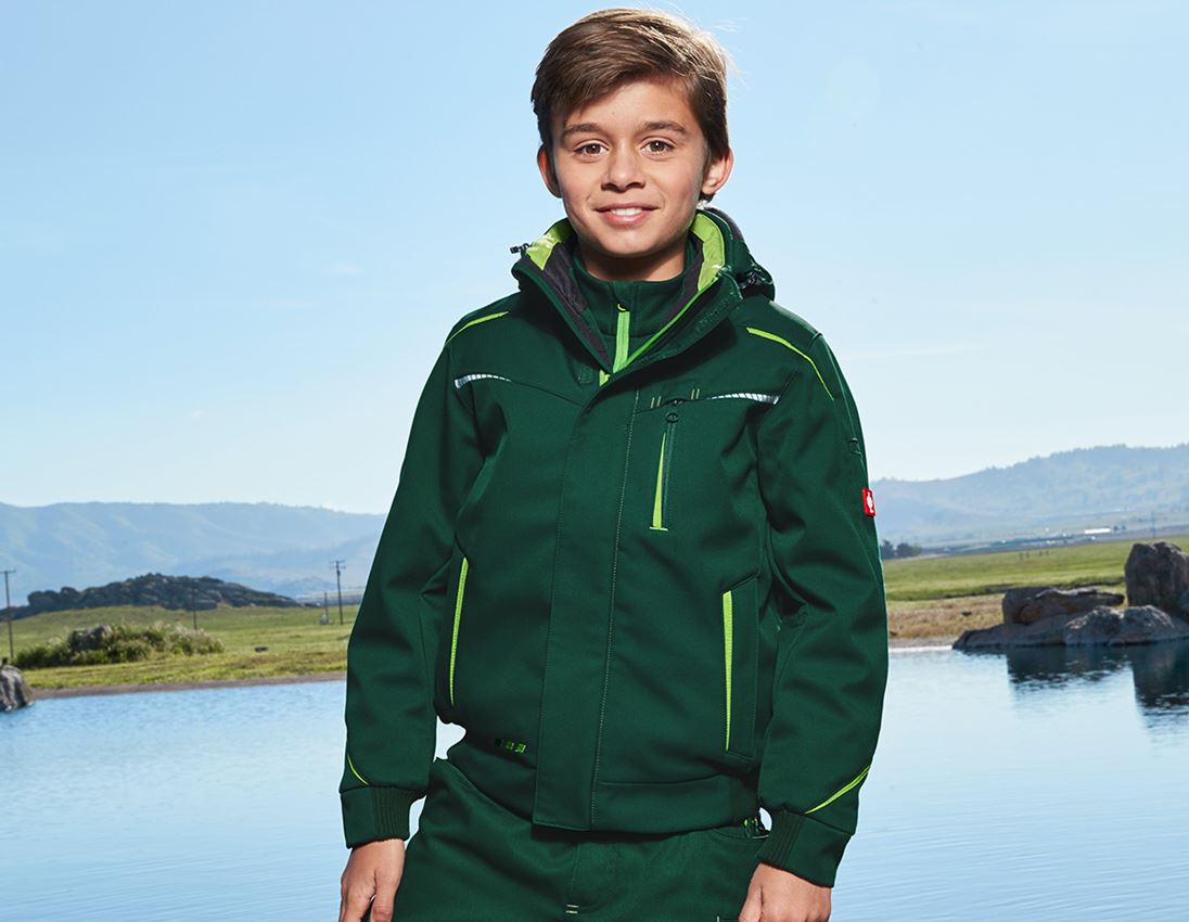 Topics: Winter softshell jacket e.s.motion 2020,children's + green/seagreen