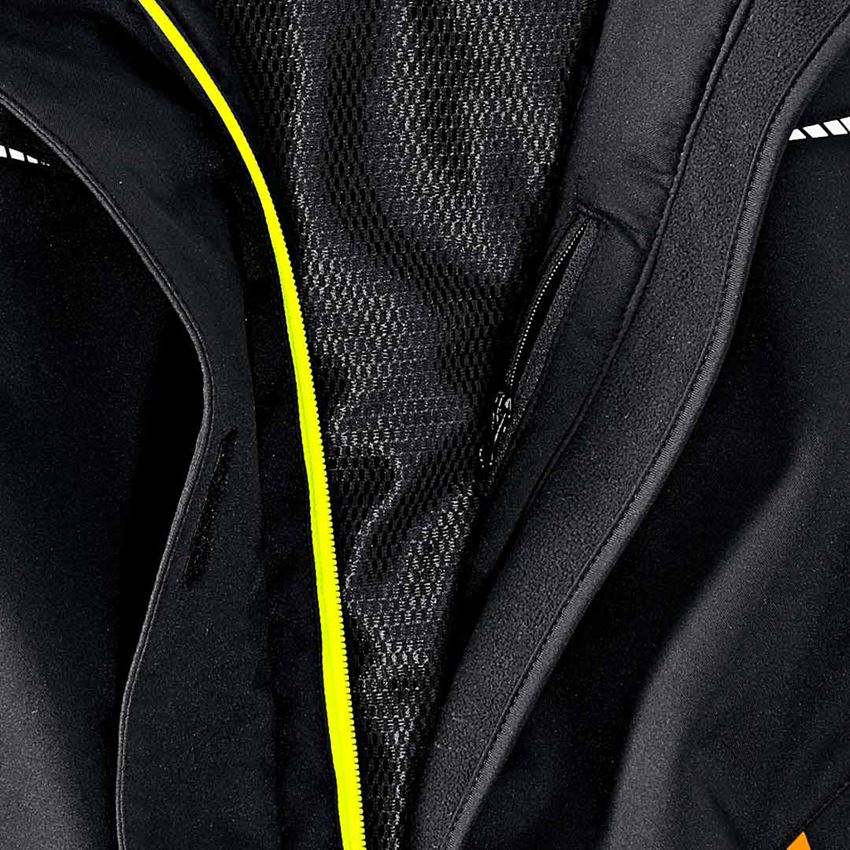 Work Jackets: Winter softshell jacket e.s.motion 2020, ladies' + black/high-vis yellow/high-vis orange 2