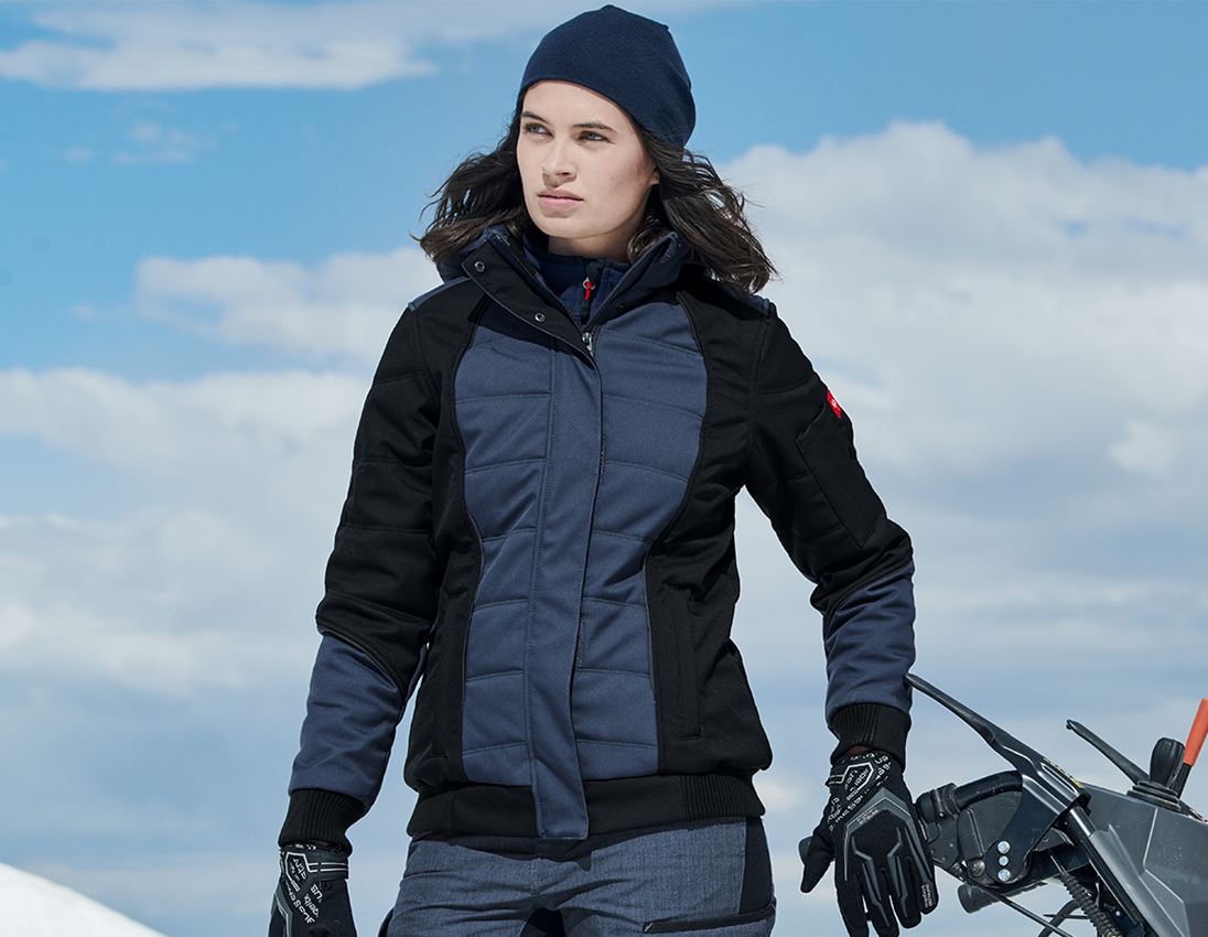 Plumbers / Installers: Winter softshell jacket e.s.vision, ladies' + pacific/black