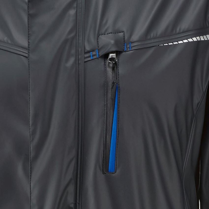 Work Jackets: Rain jacket e.s.motion 2020 superflex + graphite/gentianblue 2