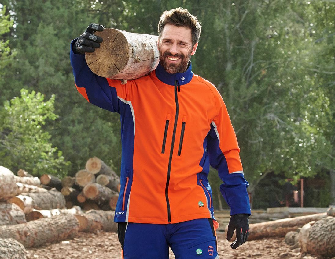 Forestry / Cut Protection Clothing: e.s. Forestry jacket, KWF + royal/high-vis orange