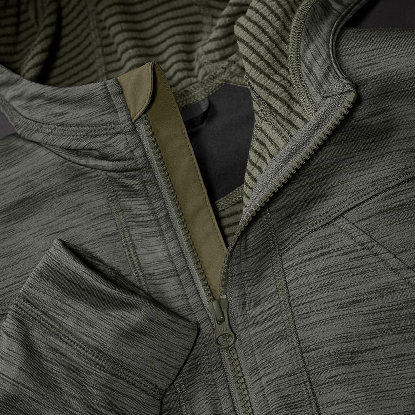 Work Jackets: Hooded jacket isocell e.s.dynashield, ladies' + thyme melange 2