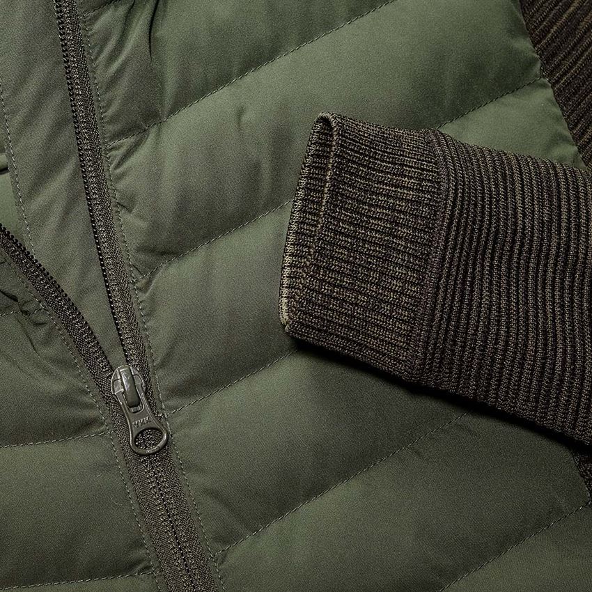 Work Jackets: Hybrid hooded knitted jacket e.s.motion ten,ladies + disguisegreen melange 2