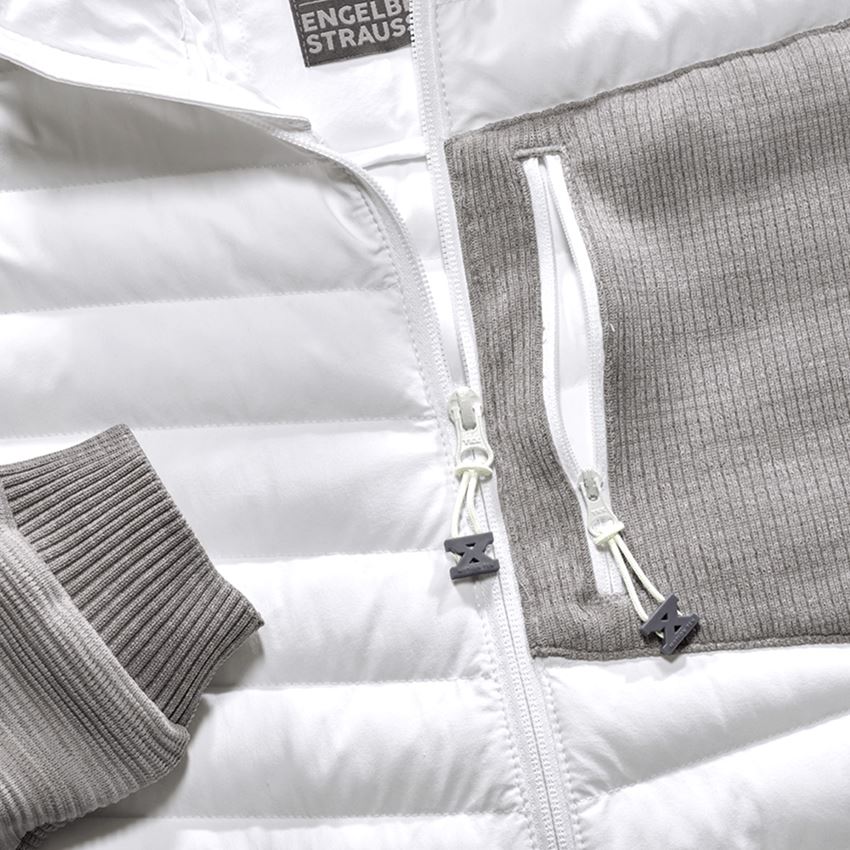 Vestes de travail: Veste en tricot à capuche hybride e.s.motion ten + blanc mélange 2