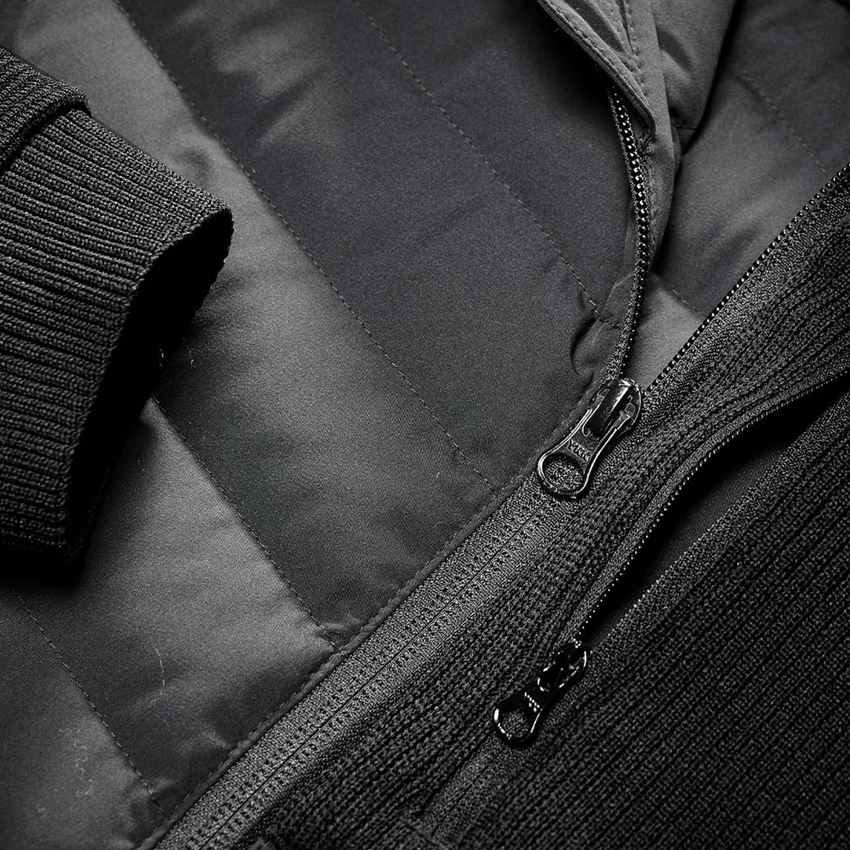 Vestes de travail: Veste en tricot à capuche hybride e.s.motion ten + noir 2