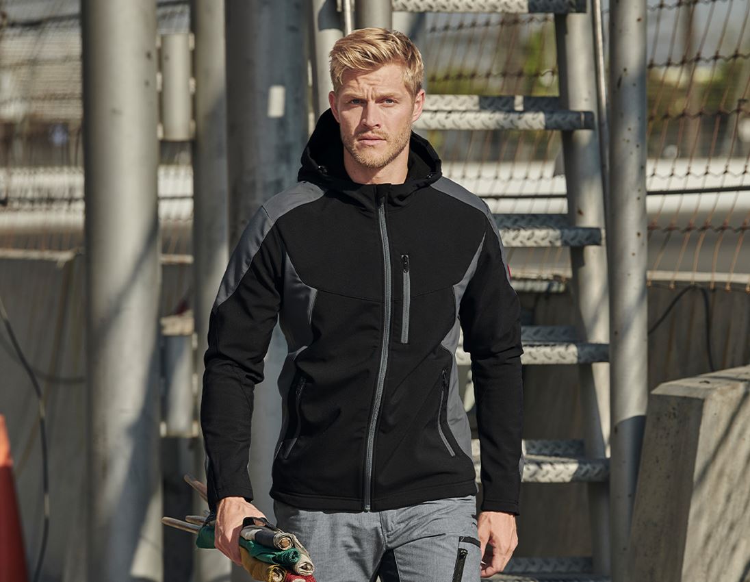 Gardening / Forestry / Farming: Softshell jacket e.s.vision + black/cement