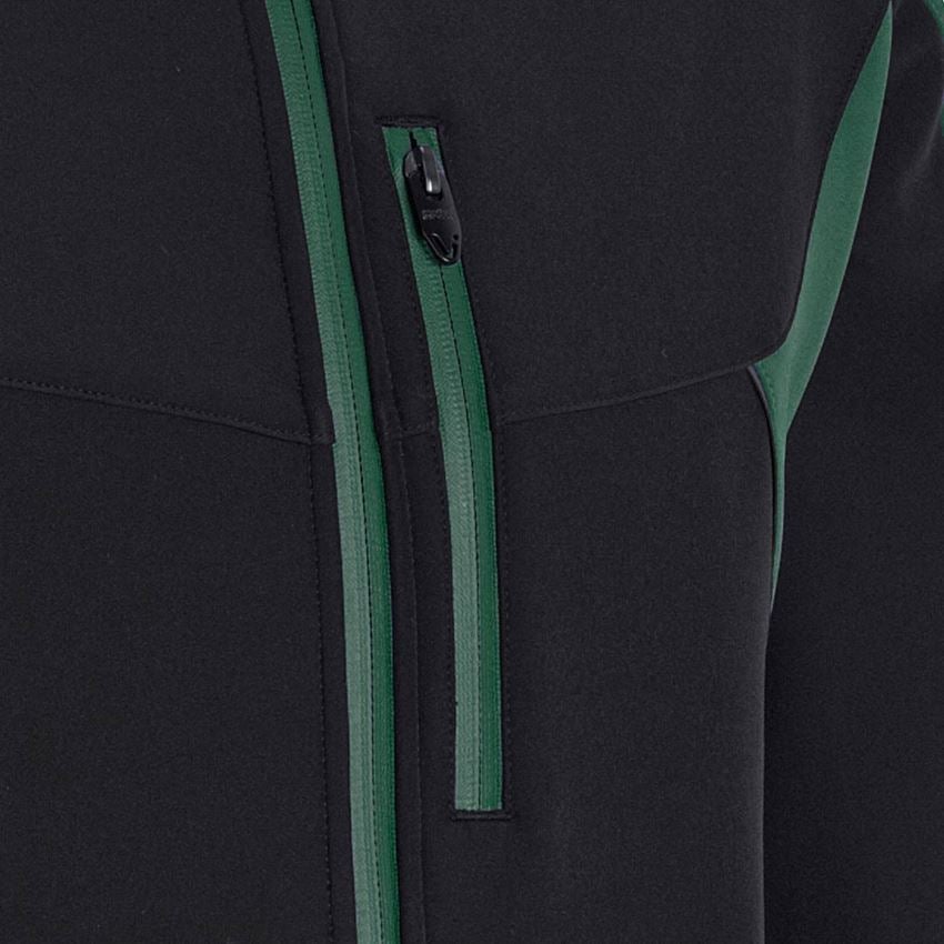 Work Jackets: Softshell jacket e.s.vision + black/green 2