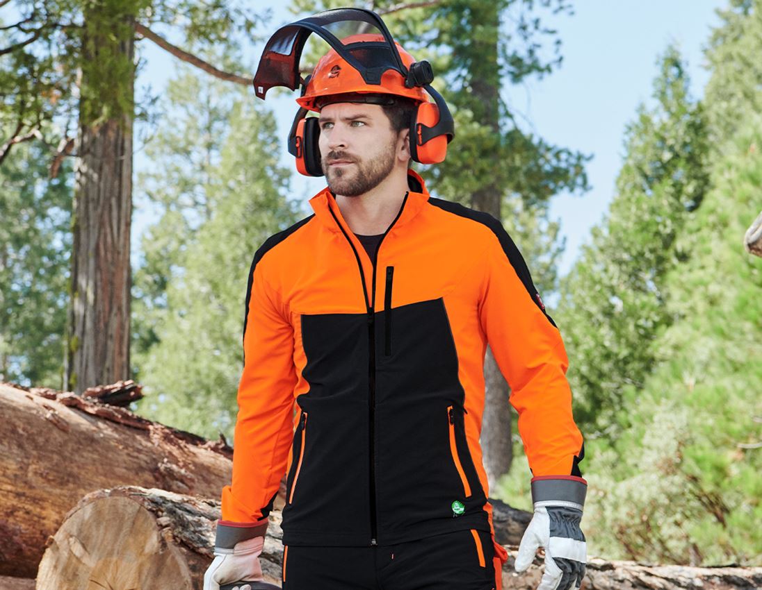 Vestes de travail: Veste de forestier e.s.vision d’été + orange fluo/noir