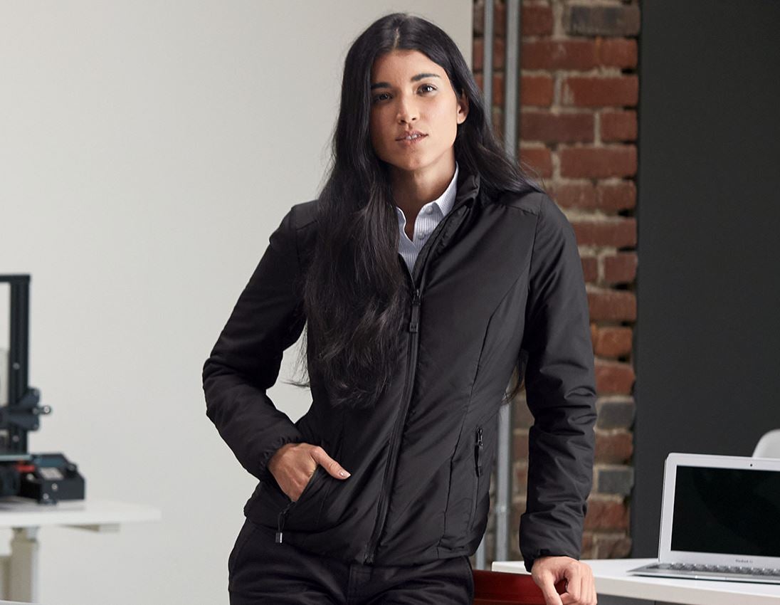 Work Jackets: e.s. Padded jacket CI, ladies' + black 1