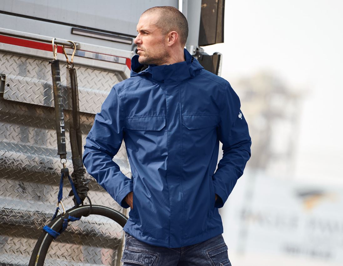Work Jackets: Rain jacket e.s.concrete + alkaliblue