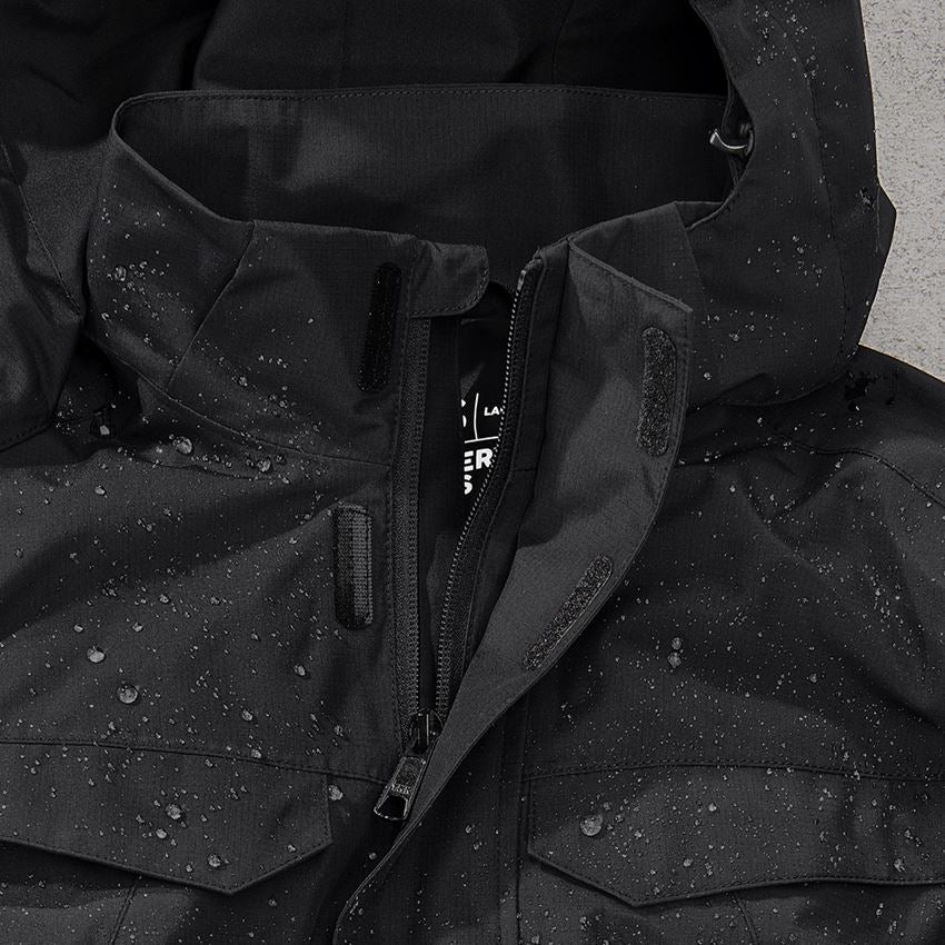 Work Jackets: Rain jacket e.s.concrete, ladies' + black 2