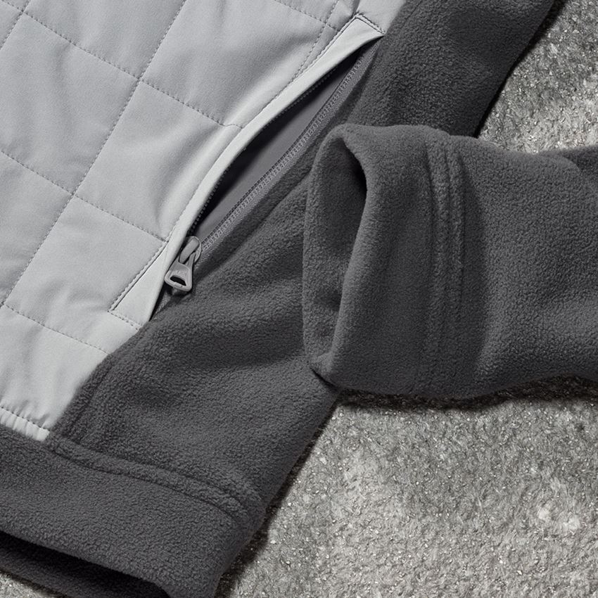 Work Jackets: Hybrid fleece hoody e.s.concrete + anthracite/pearlgrey 2
