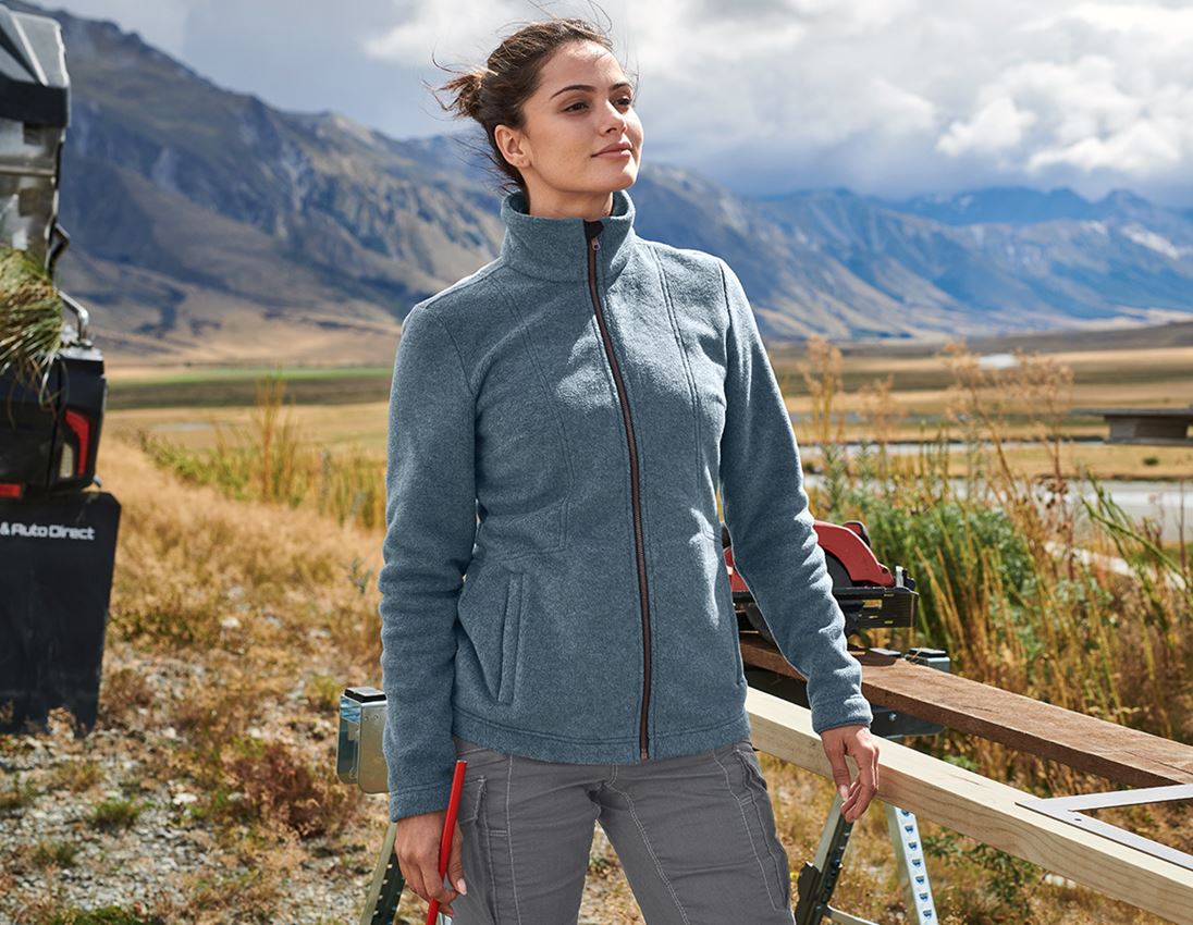 Work Jackets: Fleece jacket e.s.vintage, ladies' + arcticblue