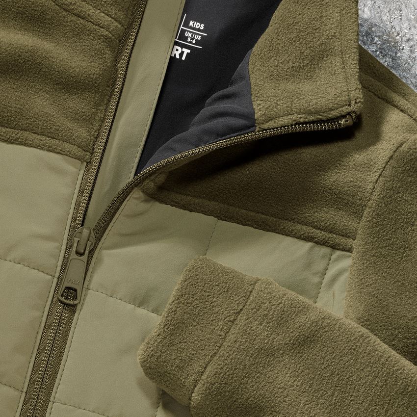 Jackets: Hybrid fleece jacket e.s.concrete, children's + mudgreen/stipagreen 2