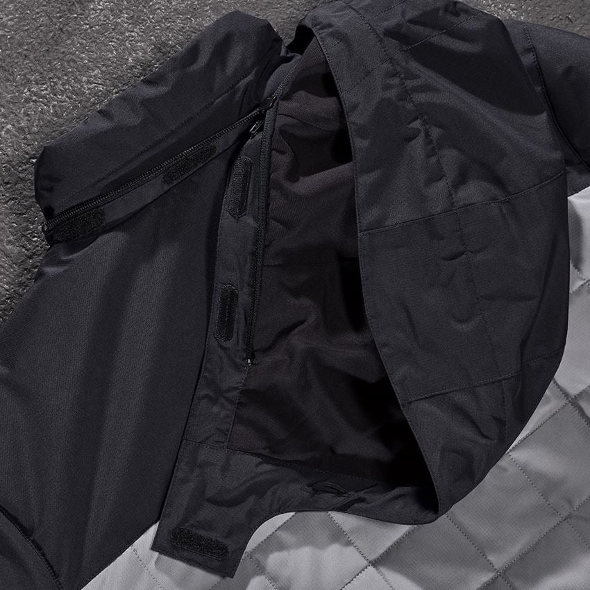 Vestes de travail: Blouson d'aviateur à capuche e.s.concrete + noir/gris basalte 2
