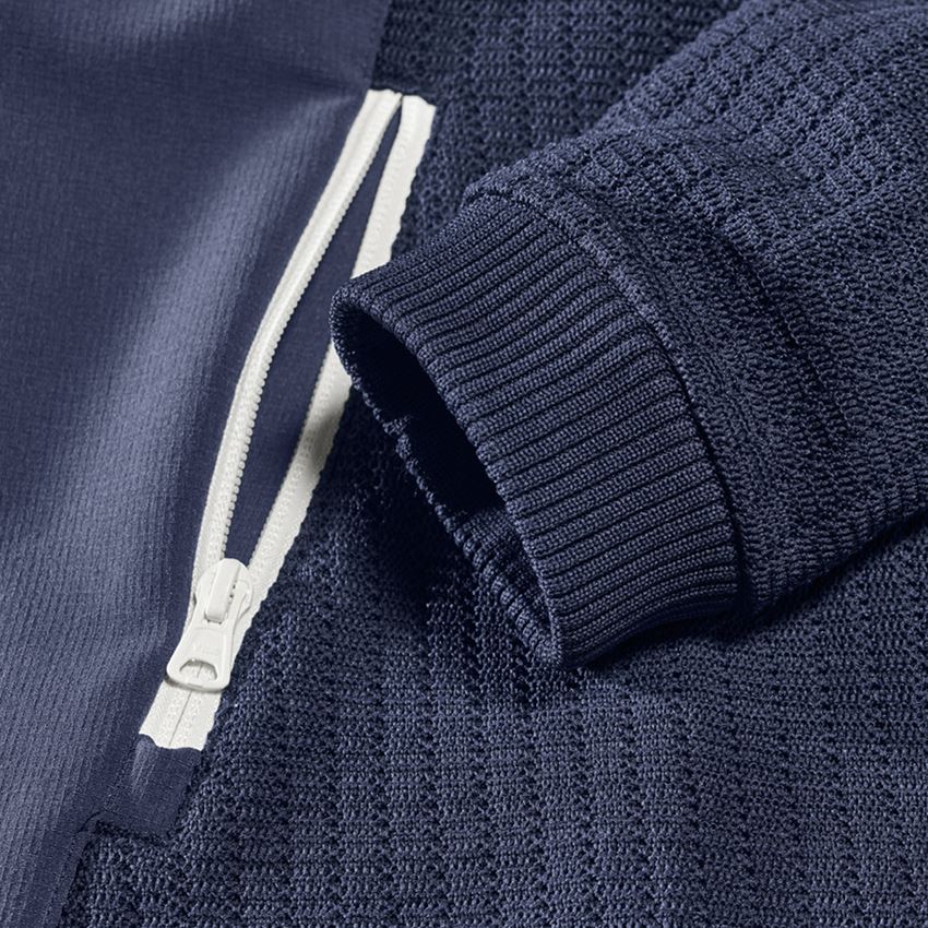 Work Jackets: Hybrid knitted jacket e.s.trail + deepblue/white 2