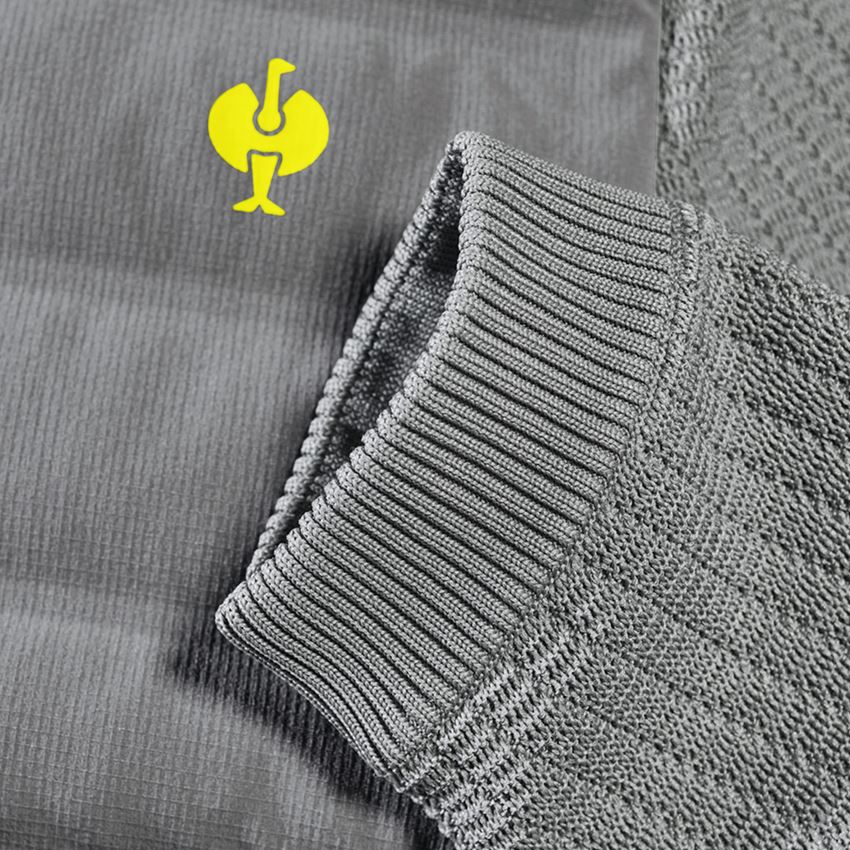 Vestes de travail: Veste en tricot hybride e.s.trail + gris basalte/jaune acide 2