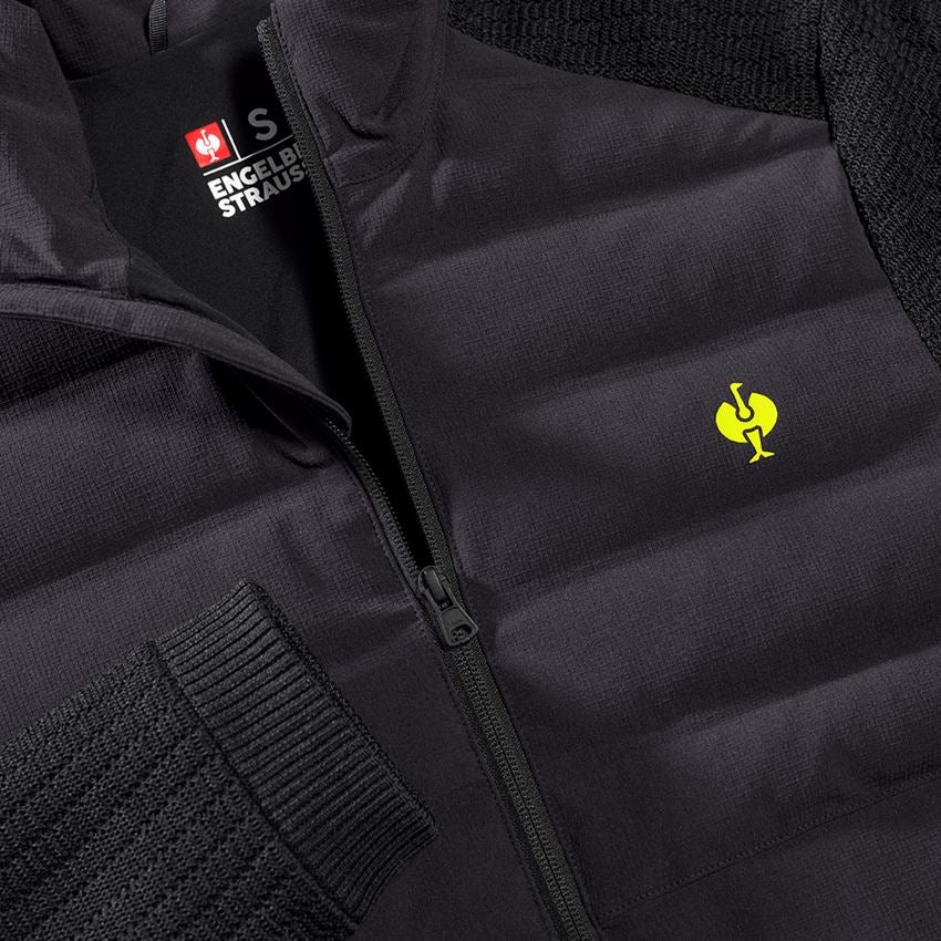 Vestes de travail: Veste en tricot hybride e.s.trail + noir/jaune acide 2