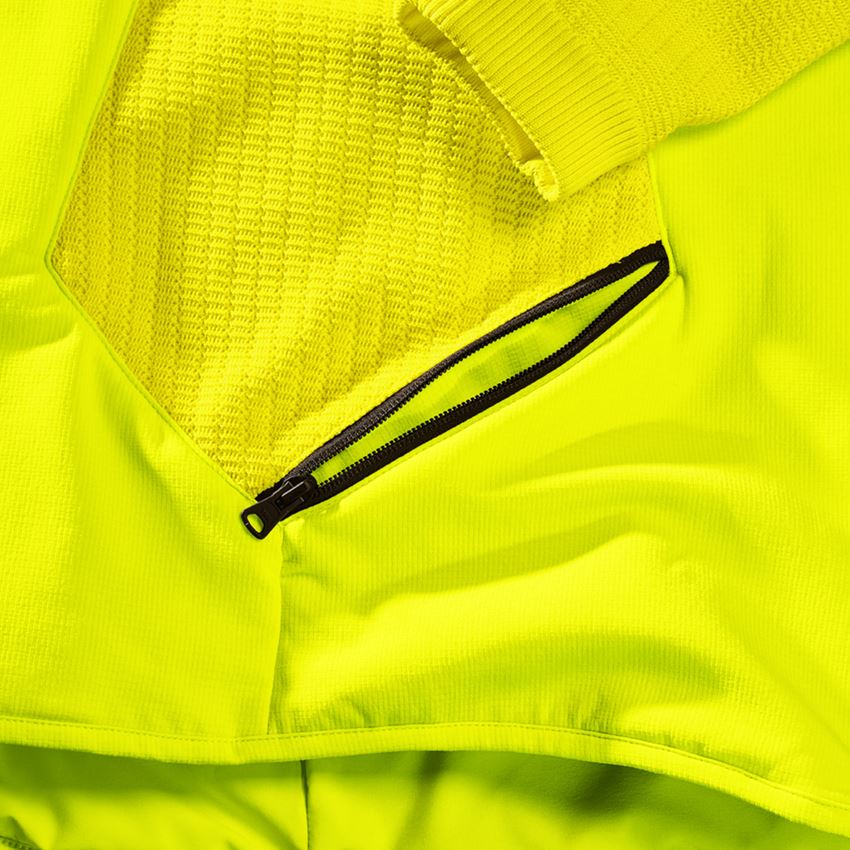 Work Jackets: Hybrid hooded knitted jacket e.s.trail + acid yellow/black 2