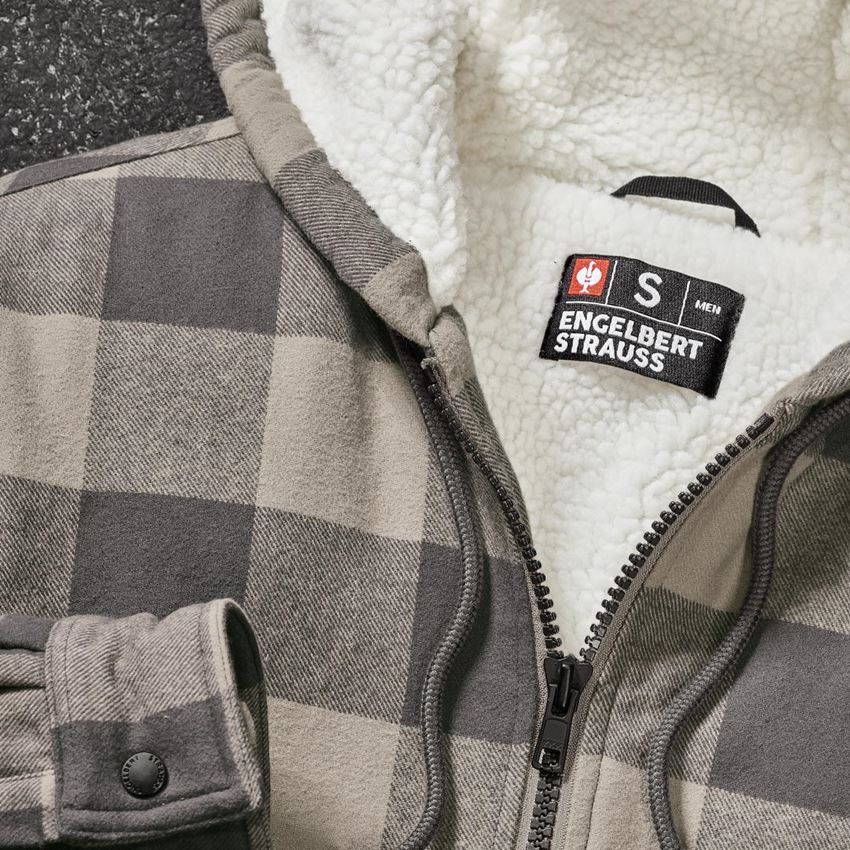 Work Jackets: Check-hooded jacket e.s.iconic + dolphingrey/carbongrey 2