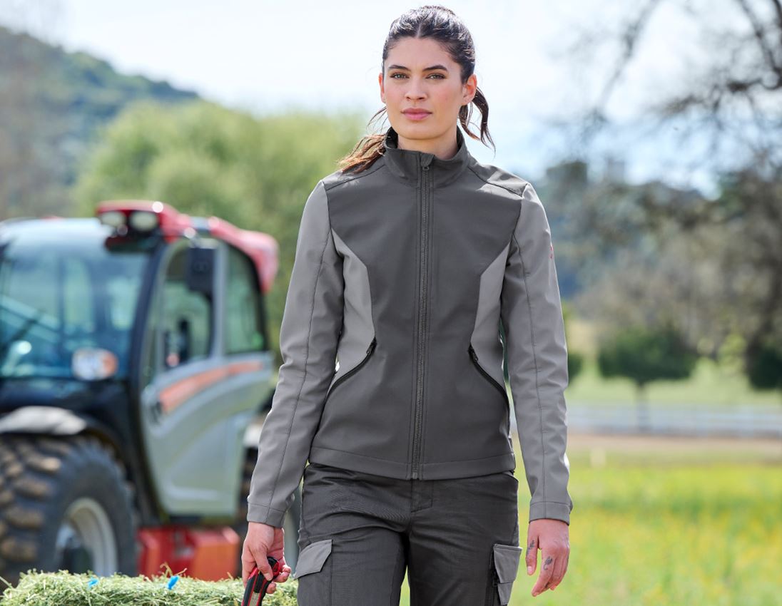 Jacken: Softshelljacke e.s.trail pure, Damen + carbongrau/basaltgrau