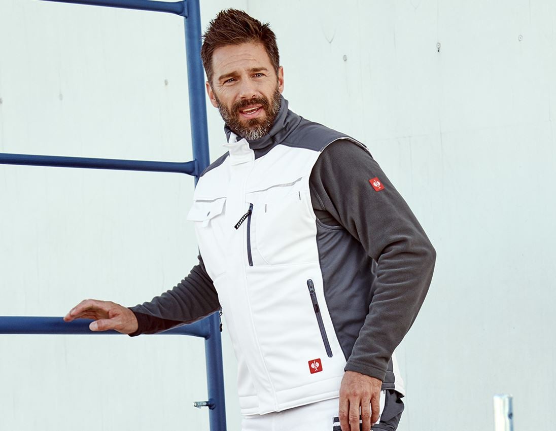 Froid: Gilet Softshell e.s.motion + blanc/gris 1