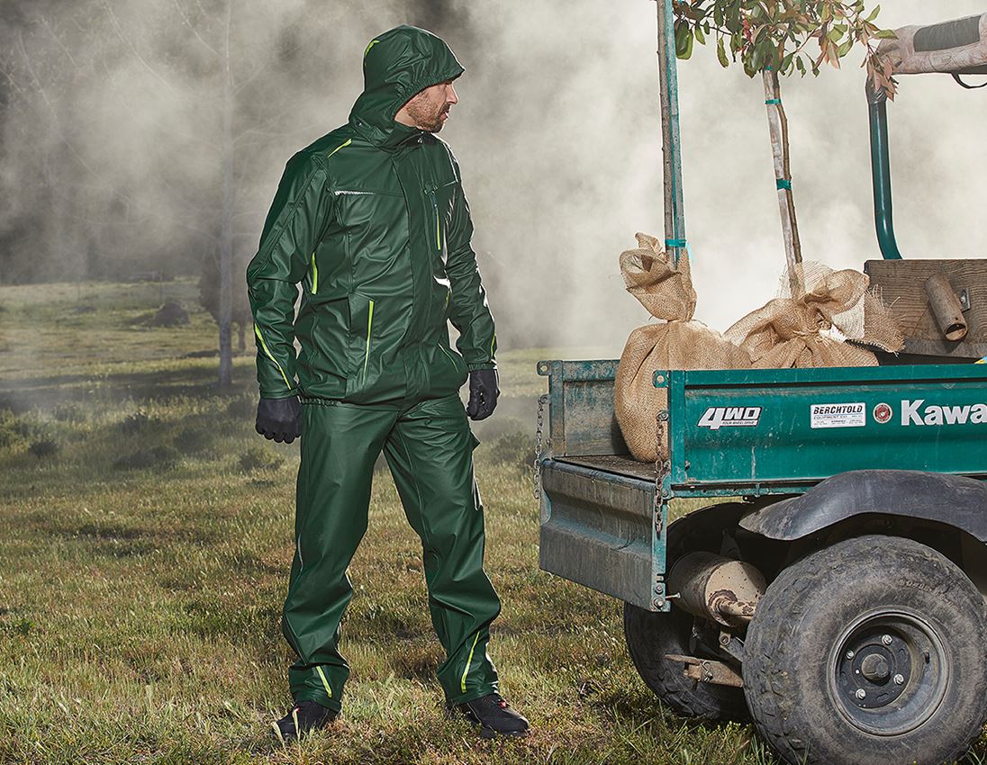 Pantalons de travail: Pantalon de pluie e.s.motion 2020 superflex + vert/vert d'eau 1