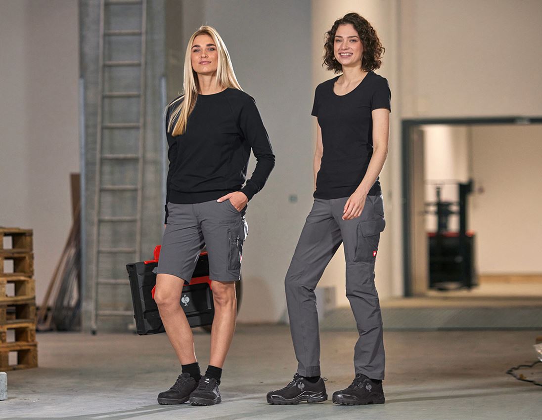 Work Trousers: Funct. cargo trousers e.s.dynashield solid, ladies + anthracite 3