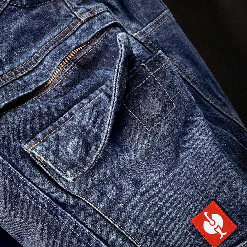 Work Trousers: e.s. Cargo worker jeans POWERdenim + darkwashed 2
