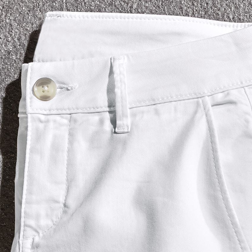 Pantalons de travail: e.s. Pantalon de travail à 5 poches Chino,femmes + blanc 2