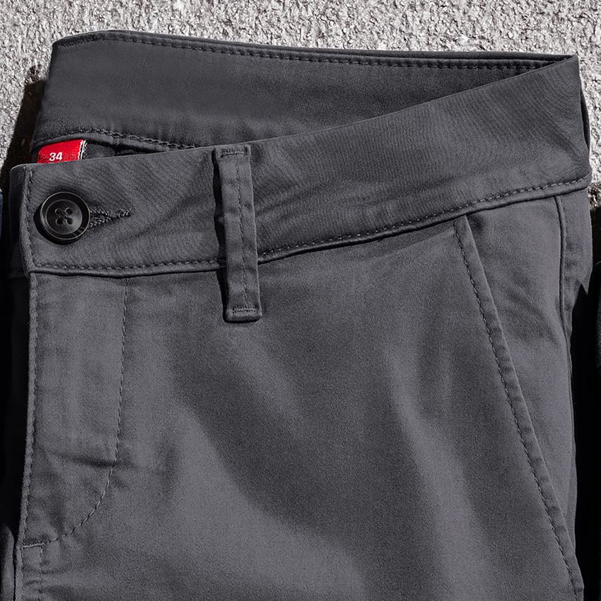 Work Trousers: e.s. 5-pocket work trousers Chino, ladies' + anthracite 2