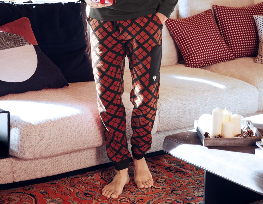 Accessories: e.s. Pyjama Trousers + straussred checked