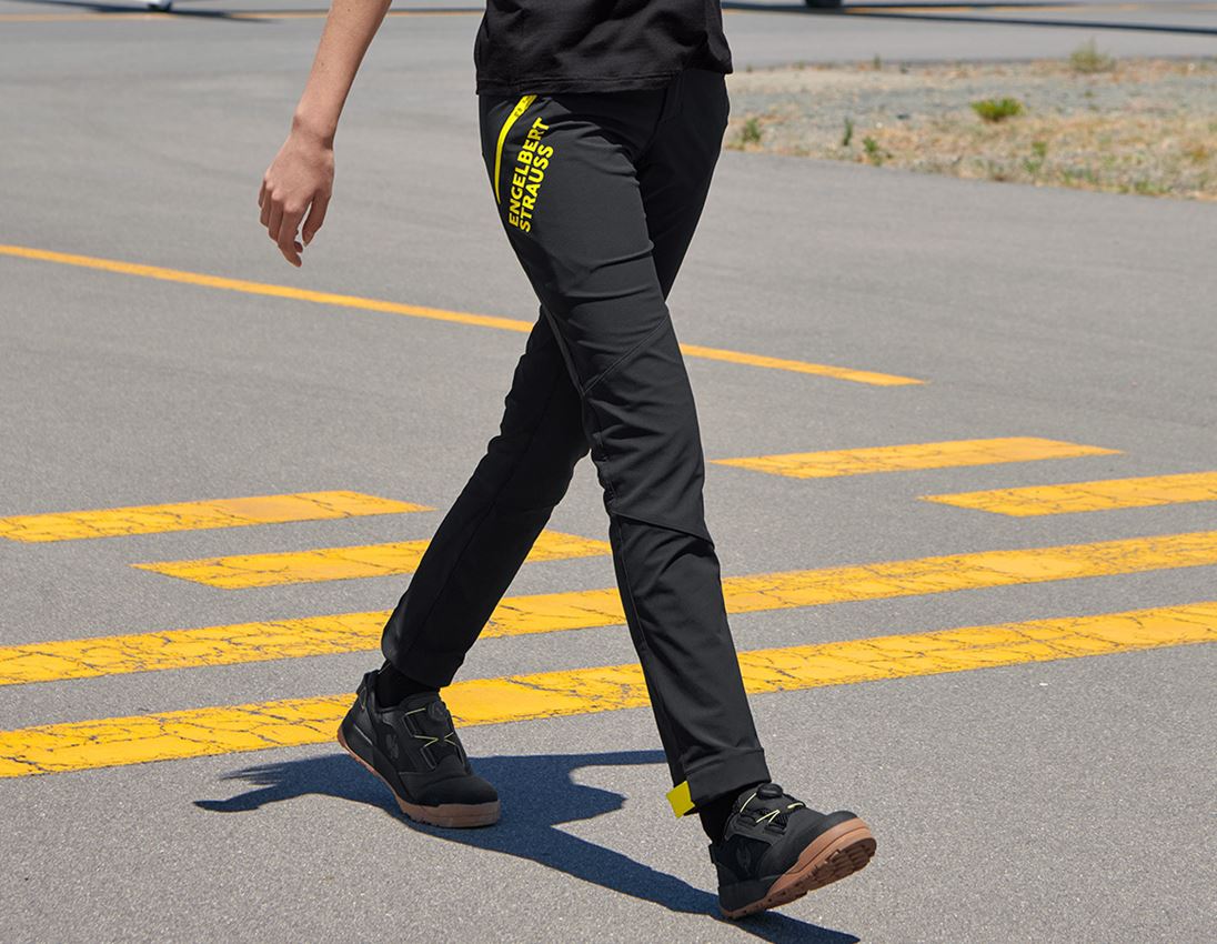 Pantalons de travail: Pantalon de fonction e.s.trail, femmes + noir/jaune acide 2