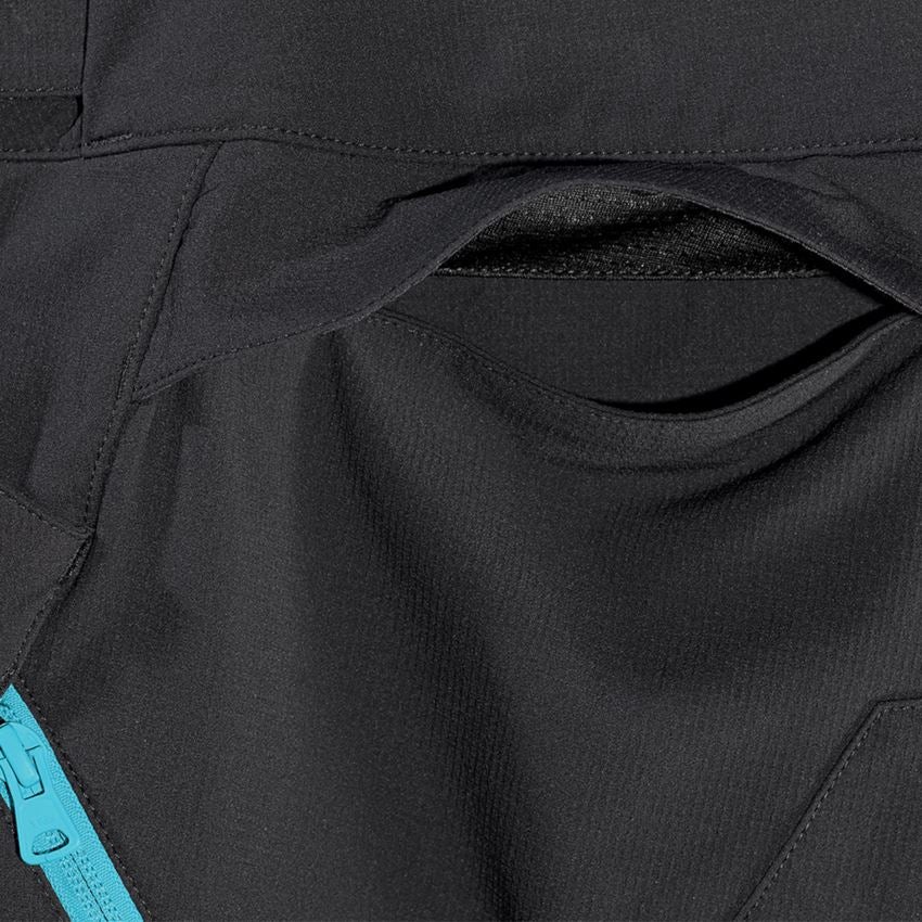 Clothing: Functional short e.s.trail, ladies' + black/lapisturquoise 2
