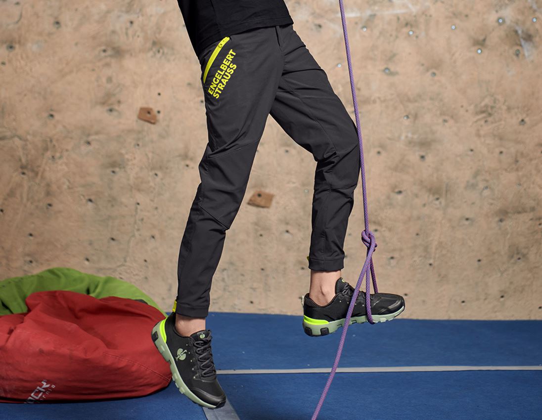 Trousers: Functional trousers e.s.trail, children's + black/acid yellow